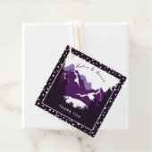 紫、白い山と水玉模様結婚ズ フェイバータグ (インサイチュ)