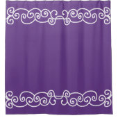 紫（白い巻物） シャワーカーテン (正面)