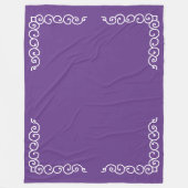 紫（白い巻角） フリースブランケット (正面)