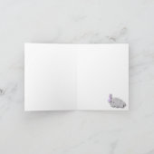 紫、白い灰色の象の赤ちゃんシャワーありがとう サンキューカード (内部)