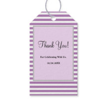 紫/白のギフトストライプラベル
