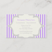 紫、白のフレームのモノグラムストライプ 名刺 (裏面)