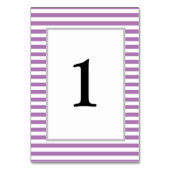 紫/白の枠ストライプ付き表番号 テーブルナンバー (裏面)
