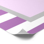 紫/白ストライプ結婚式 プログラム ポスター (角)
