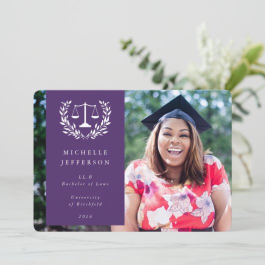 紫+白ローレルはかりで測リース写真 案内状 (スタンド正面)