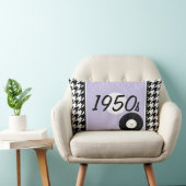 紫、白黒1950年代テーマ ランバークッション (椅子)