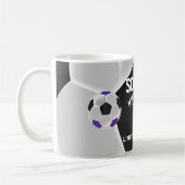 紫、白黒⚽サッカースポーツ コーヒーマグカップ (左)