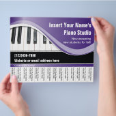 紫、白、および黒のキーボード先生フライヤー チラシ (手)