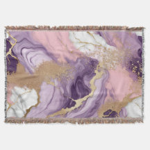 紫、白、ピンクの金ゴールドアゲート大理石