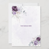 紫、白、薄紫フローラ結婚式招待状 招待状 (裏面)