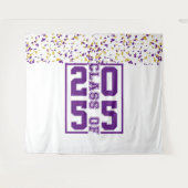 紫 白 金 タイポグラフィーの卒業クラス タペストリー (正面(横))