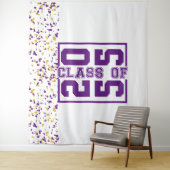 紫 白 金 タイポグラフィーの卒業クラス タペストリー (インサイチュ)