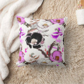 紫、白、黒の花。 クッション (ブランケット)