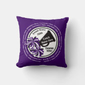 紫、白、黒、チアリーダーまたは応援コーチ クッション (正面)