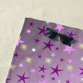 紫、笑い、幸せ、星、虹、色 ビーチタオル (インサイチュ)