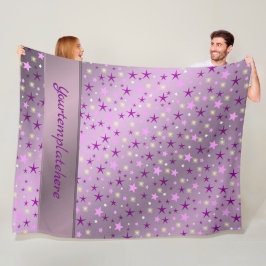 紫、笑い、幸せ、星、虹、色 フリースブランケット