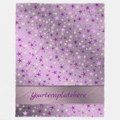 紫、笑い、幸せ、星、虹、色 フリースブランケット (正面)