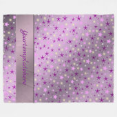 紫、笑い、幸せ、星、虹、色 フリースブランケット (正面(横))