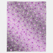 紫、笑い、幸せ、星、虹、色 フリースブランケット (正面)