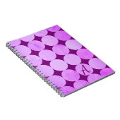 紫、紫マゼンタ、ピンクの円モノグラム ノートブック (右側)