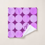 紫、紫マゼンタ、ピンクの円モノグラム バスタオルセット (ウォッシュタオル)