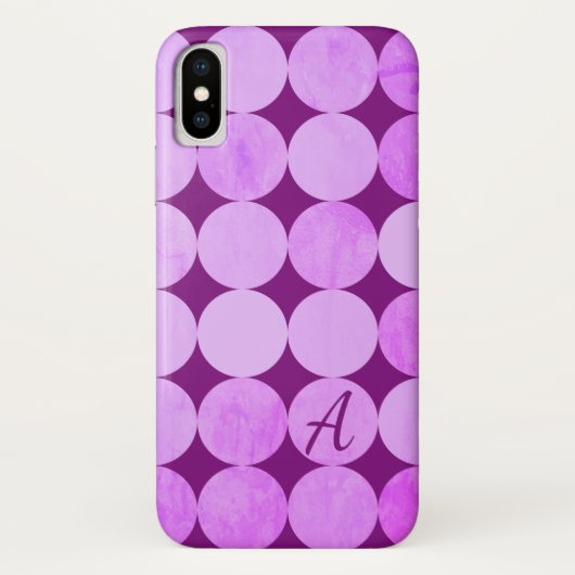 紫、紫マゼンタ、ピンクの円モノグラム Case-Mate iPhoneケース (裏面)