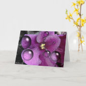 紫（紫）のグリーティ空白のングカード カード (黄色い花)