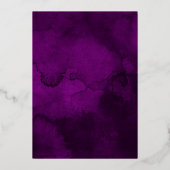 紫、紫、紫、梅、金ゴールドフローラ 箔招待状 (裏面)