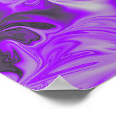 紫、紫、黒、白の液体アート ポスター (角)