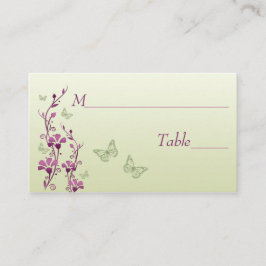 紫、緑のフローラと蝶座席表 プレイスカード