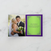 紫、緑のフローラ結婚のPHOTOサンキューカード サンキューカード (内部)