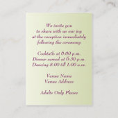 紫、緑のフローラ蝶エンクロージャカード エンクロージャーカード (裏面)