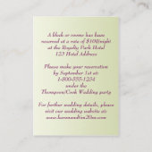 紫、緑のフローラ蝶エンクロージャカード エンクロージャーカード (裏面)