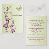 紫、緑のフローラ蝶エンクロージャカード エンクロージャーカード (正面/裏面)