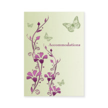 紫、緑のフローラ蝶エンクロージャカード