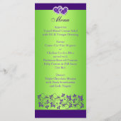 紫、緑のフローラ、ハートメニューカード メニュー (裏面)