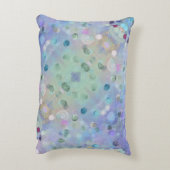 紫、緑の抽象芸術円 アクセントクッション (裏面(縦))