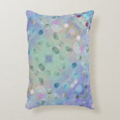 紫、緑の抽象芸術円 アクセントクッション (正面(垂直))