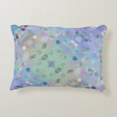 紫、緑の抽象芸術円 アクセントクッション (裏面)