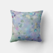 紫、緑の抽象芸術円 クッション (裏面)