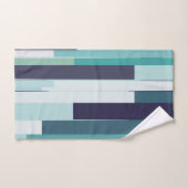 紫、緑、ターコイズの抽象芸術ストライプ バスタオルセット (ハンドタオル)