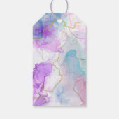 紫、緑、ピンクのフローリングカラー誕生日 ギフトタグ (裏面)