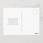 紫、緑、ピンクの流れる色ありがとう ポストカード (裏面)