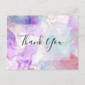 紫、緑、ピンクの流れる色ありがとう ポストカード (正面)