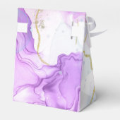 紫、緑、ピンクの流れる色エレガントな結婚式 フェイバーボックス (裏面サイド)