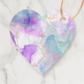 紫、緑、ピンクの流れる色エレガント フェイバータグ (裏面)