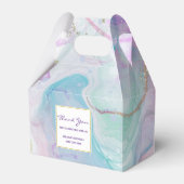 紫、緑、ピンクの流れる色エレガント フェイバーボックス (正面サイド)