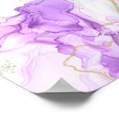 紫、緑、ピンクの流れる色エレガント ポスター (角)