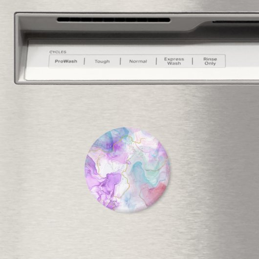 紫、緑、ピンクの流れる色エレガント マグネット (インサイチュ (食洗機))