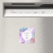 紫、緑、ピンクの流れる色エレガント マグネット (インサイチュ (食洗機))